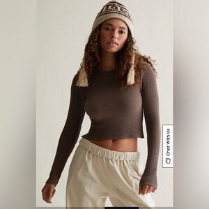 Est. Pac 1980 Waffle Knit Long Sleeve Top